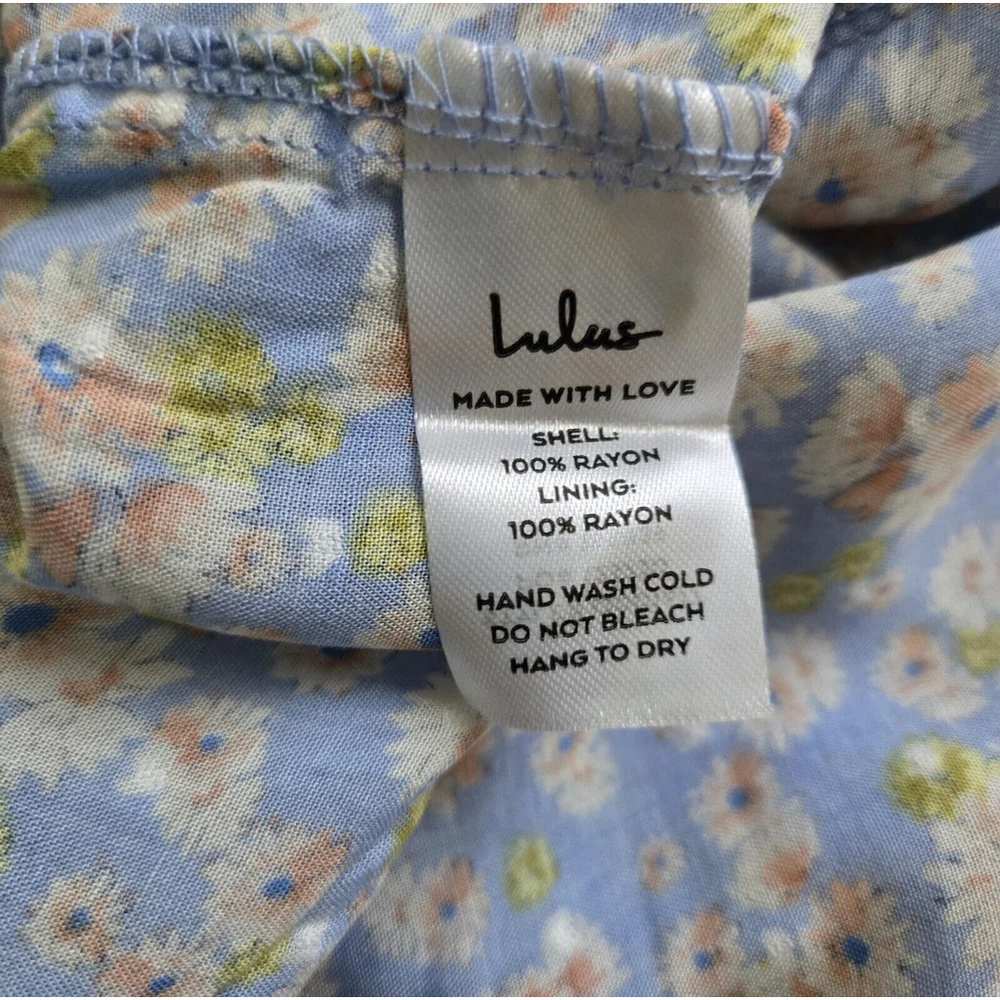 Lulus Blue Floral Maxi Slip Dress Large Belted Spring Cottagecore Boho NWT